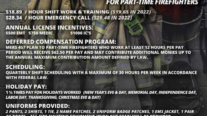 Chesterfield Fire Department is Seeking Part-Time Firefighters