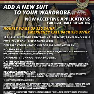 Accepting Applications for Part-Time Firefighters